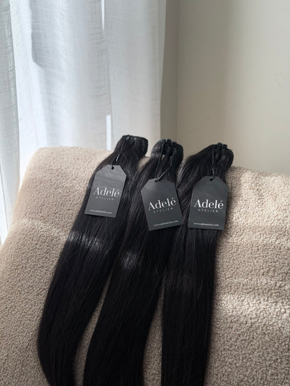 Three Yaki kinky straight hair bundles by Adelé Atelier